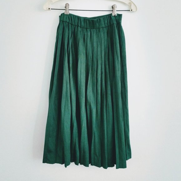 Jamie Stone Emerald Green Microsuede Midi … - Picture 2 of 7
